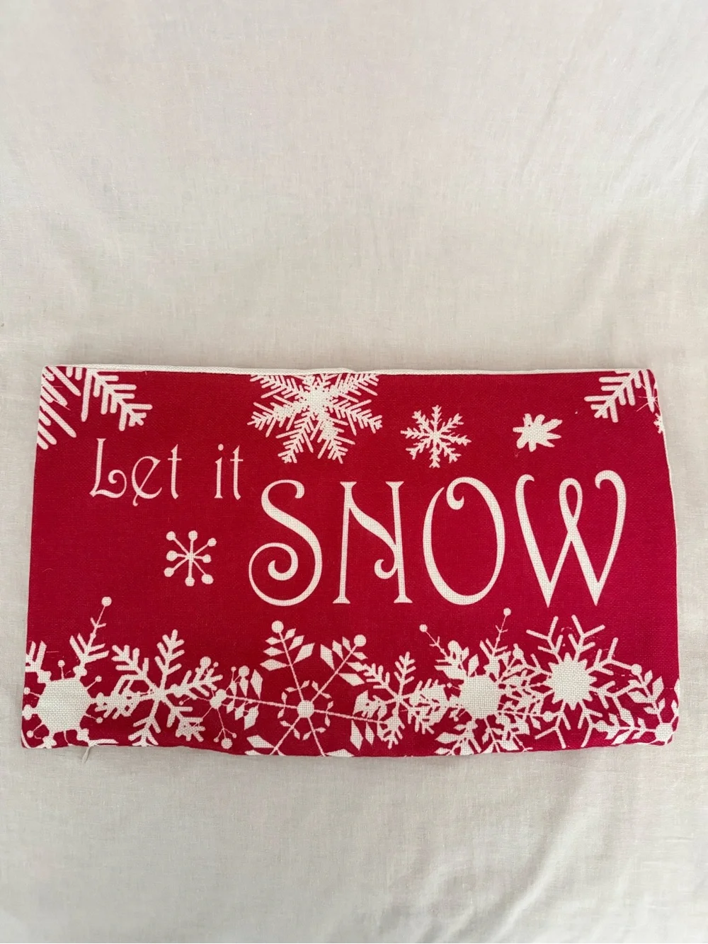 Holiday Red 'Let It Snow' and 'Be Merry' Decorative Pillow Covers - Set of Two